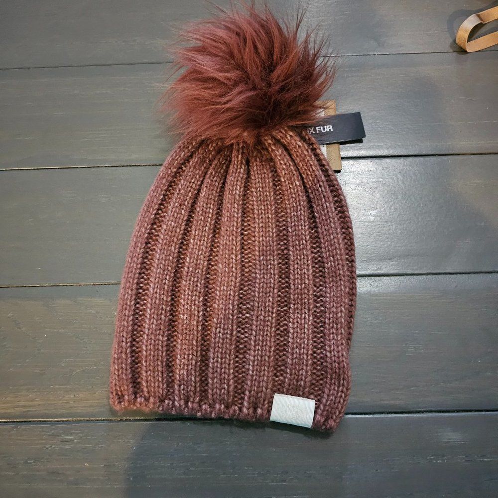 The North Face Women's Oh Mega Fur Pom Wild Ginger Beanie - Picture 2 of 12